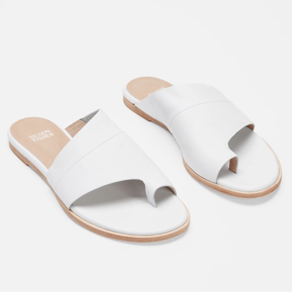 Eileen Fisher Ty Washed Leather Slide Size 9